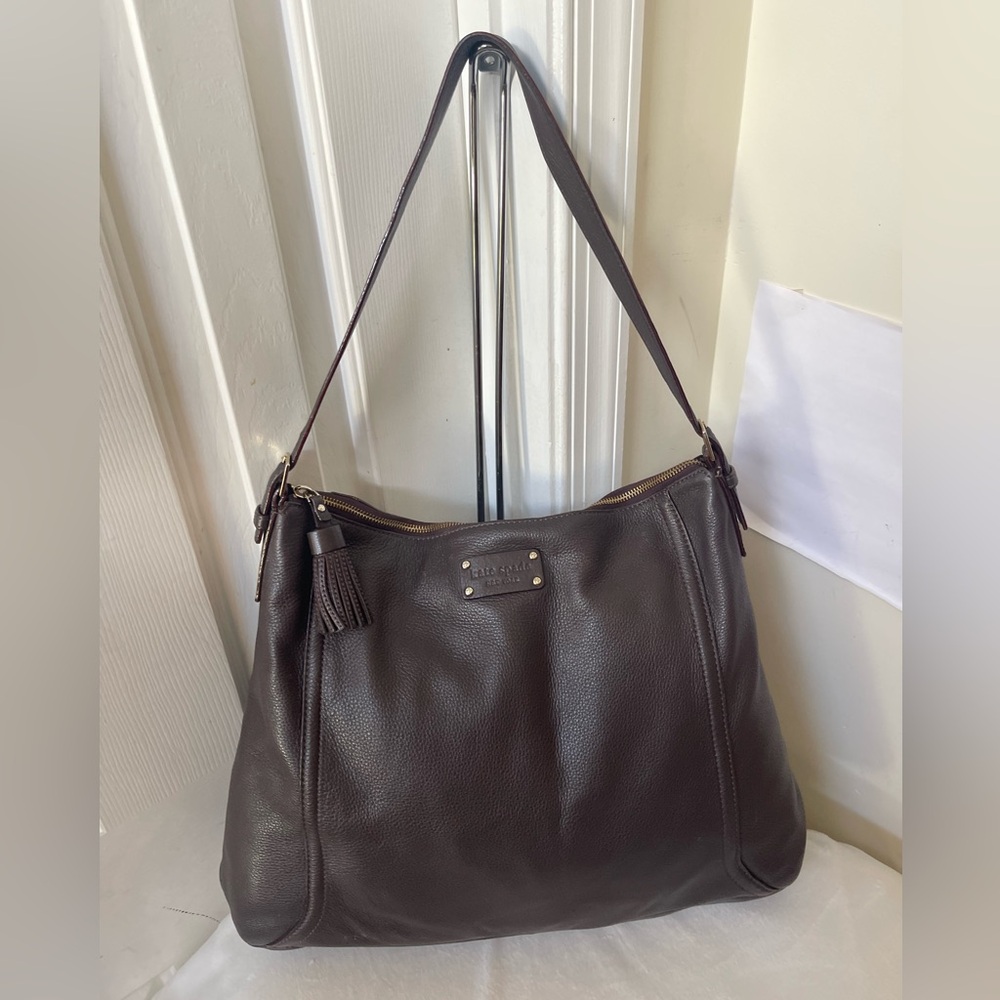 Kate Spade Brown Leather Hobo Shoulder Bag EUC